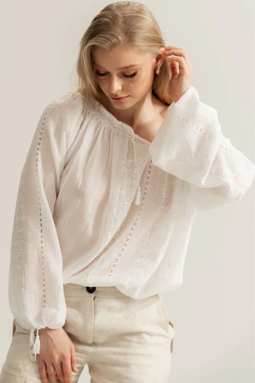 Alba Handcrafted Romanian Blouse