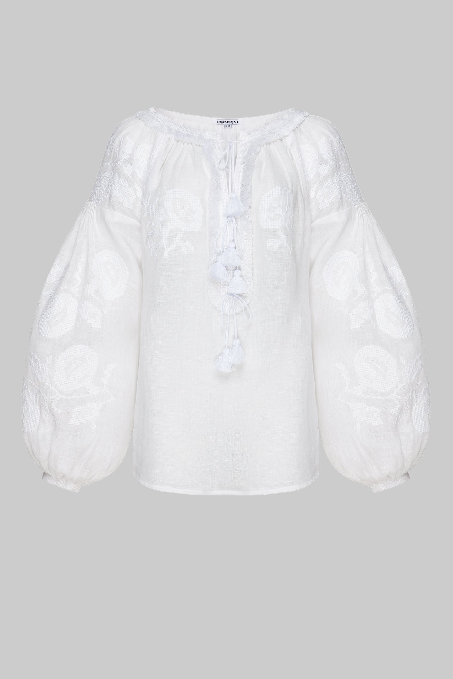 White Lilly embroidered blouse