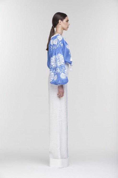 “Blue Lily” Vyshyvanka style blouse