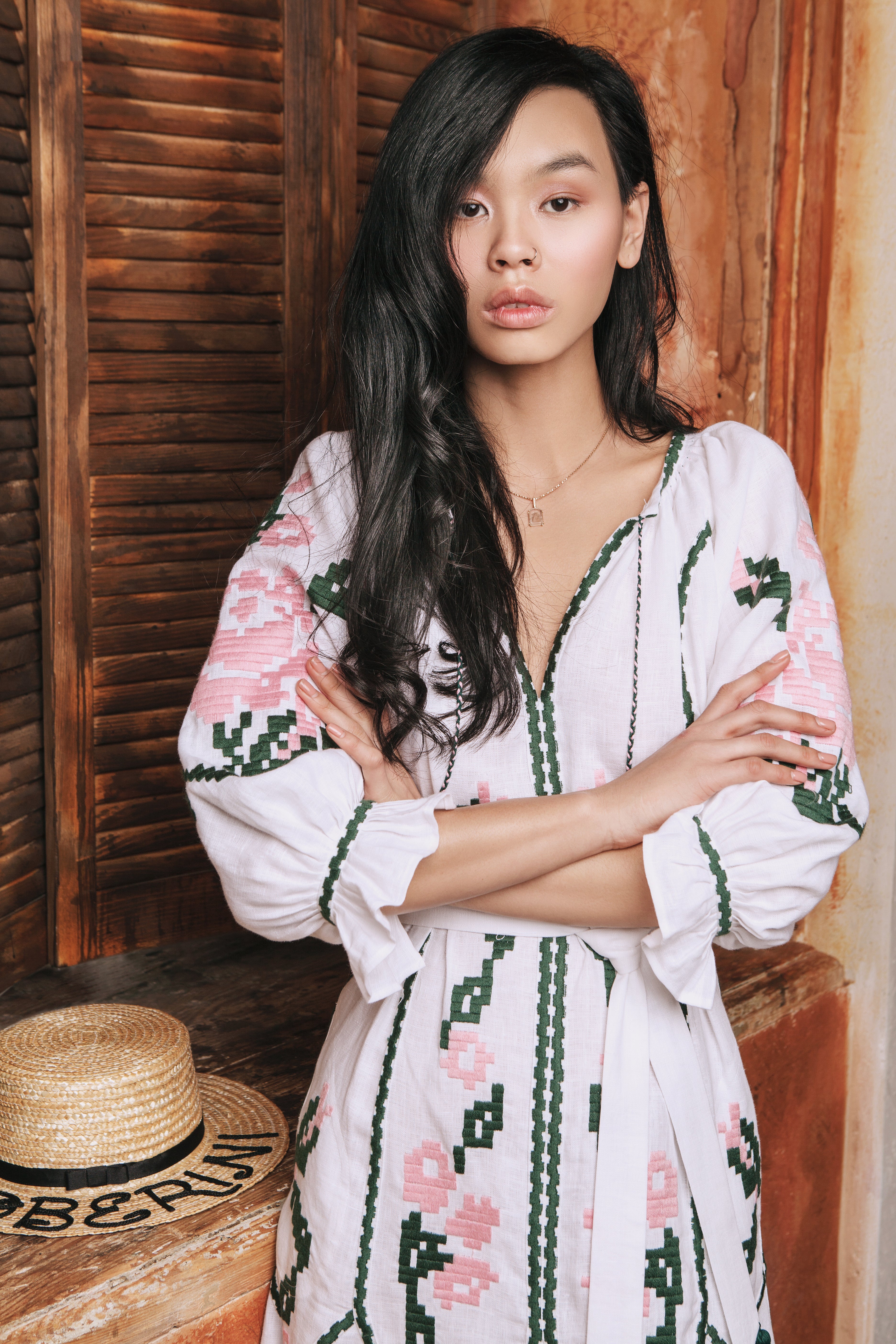 Marta midi embroidered dress