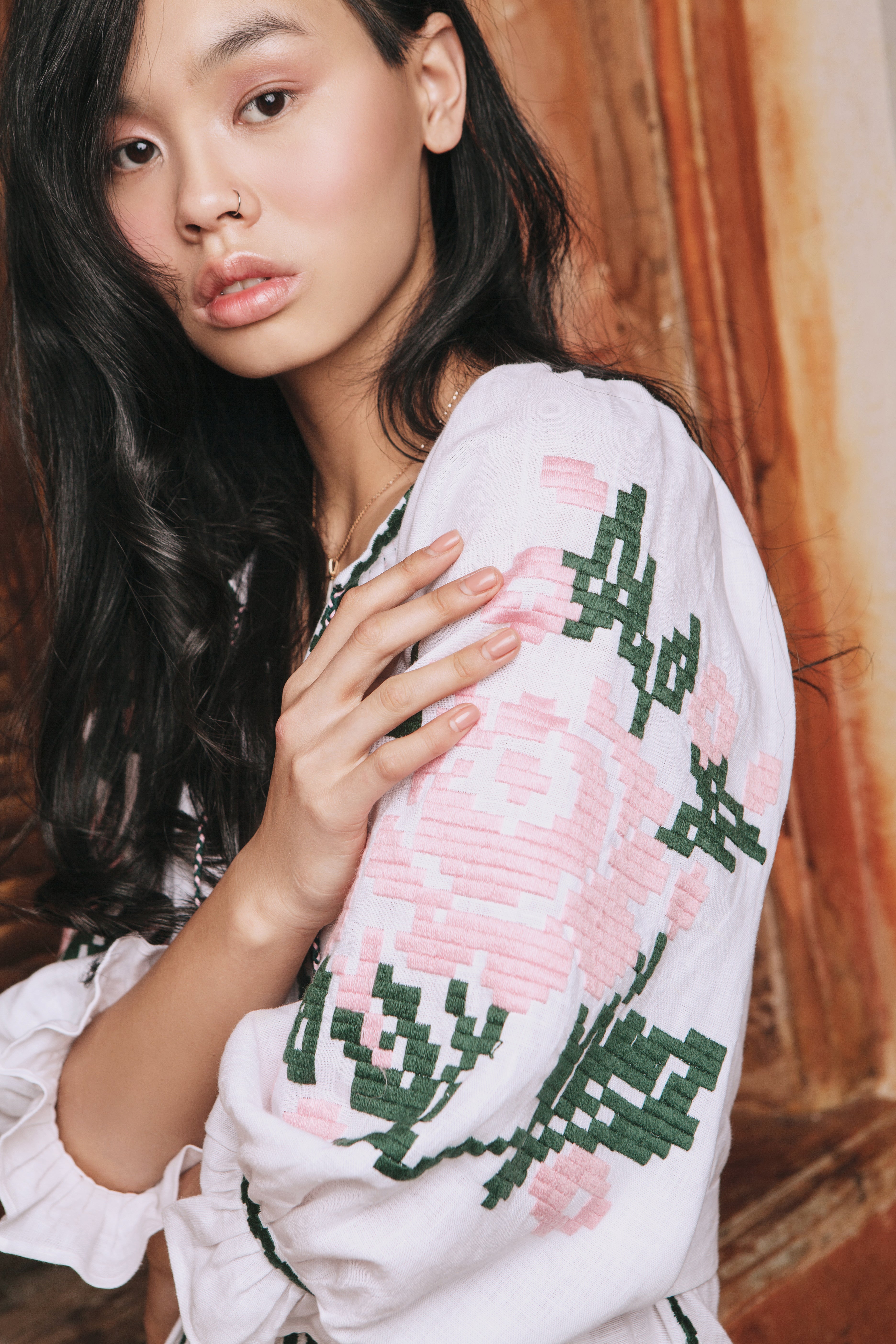 Marta midi embroidered dress