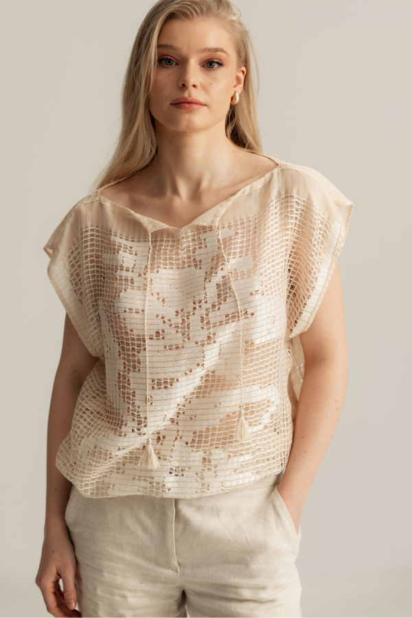 Handwoven Ajour Blouse – One of a Kind
