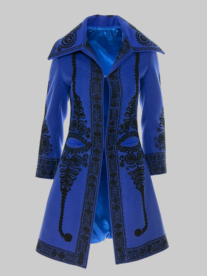 The Queen's Mary Wool Cashmere Coat in Blue