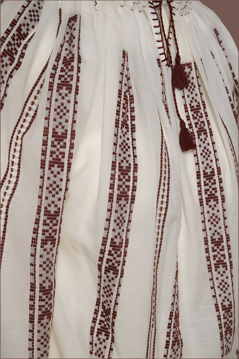 The Brown Embroidery Blouse