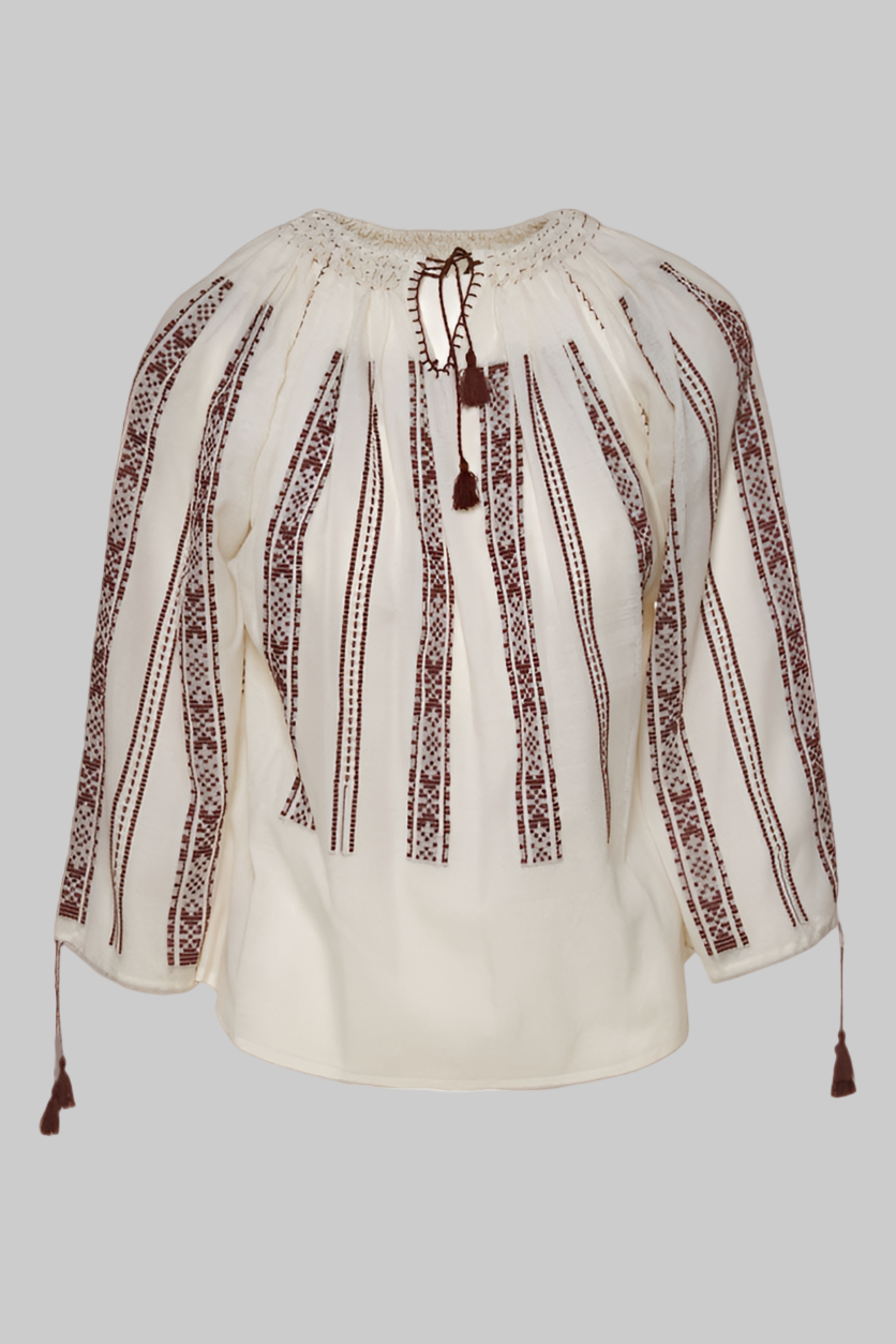 The Brown Embroidery Blouse