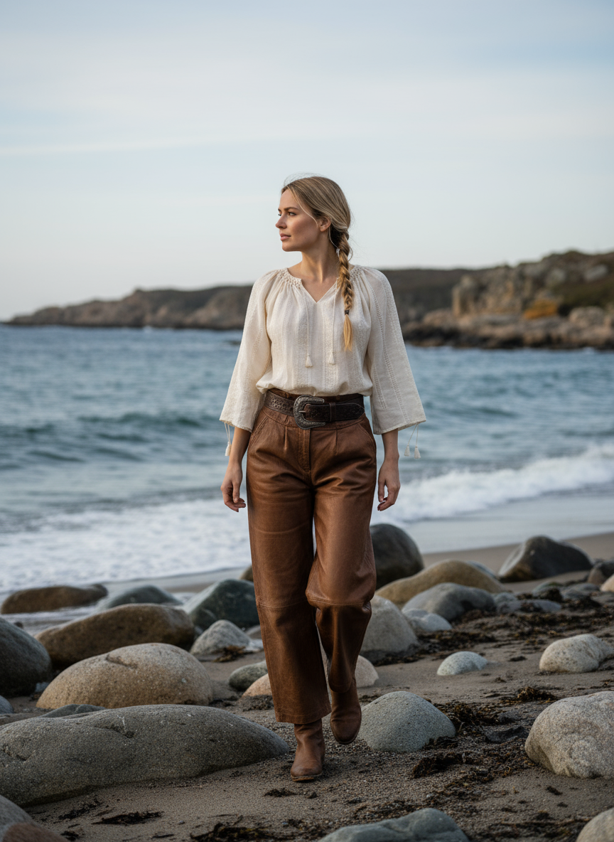The Handwoven  Romanian Blouse in Ivory