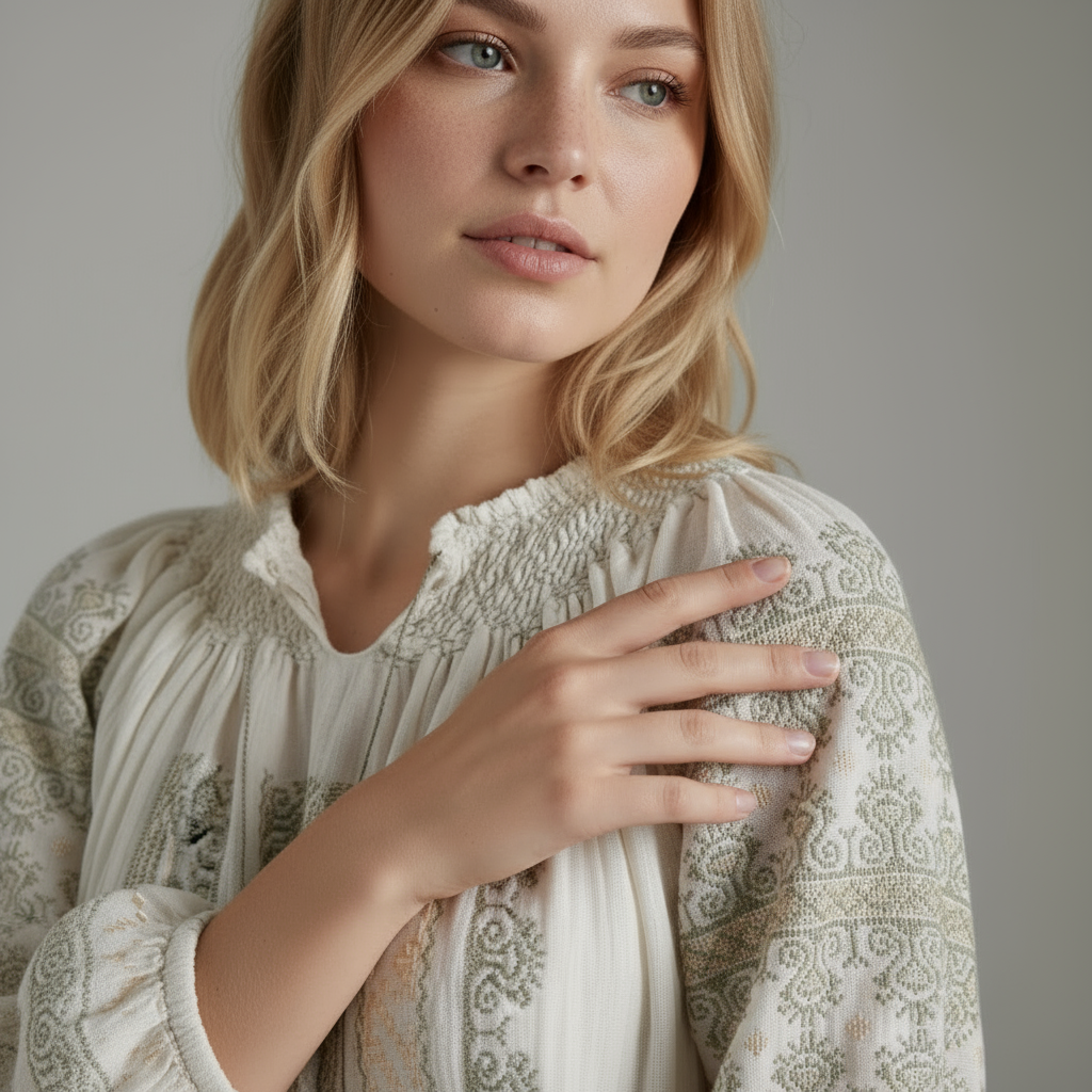 The Ram Horns Handcrafted needlework dress