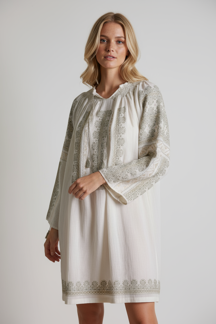 The Ram Horns Handcrafted needlework dress