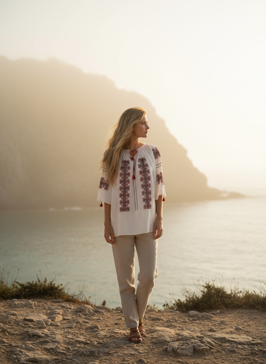 The Ram’s Horn Blouse in Red