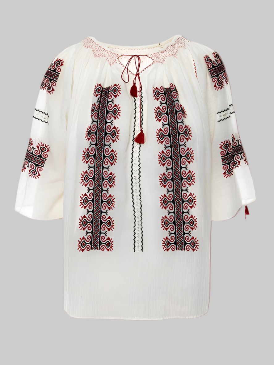 The Ram’s Horn Blouse in Red