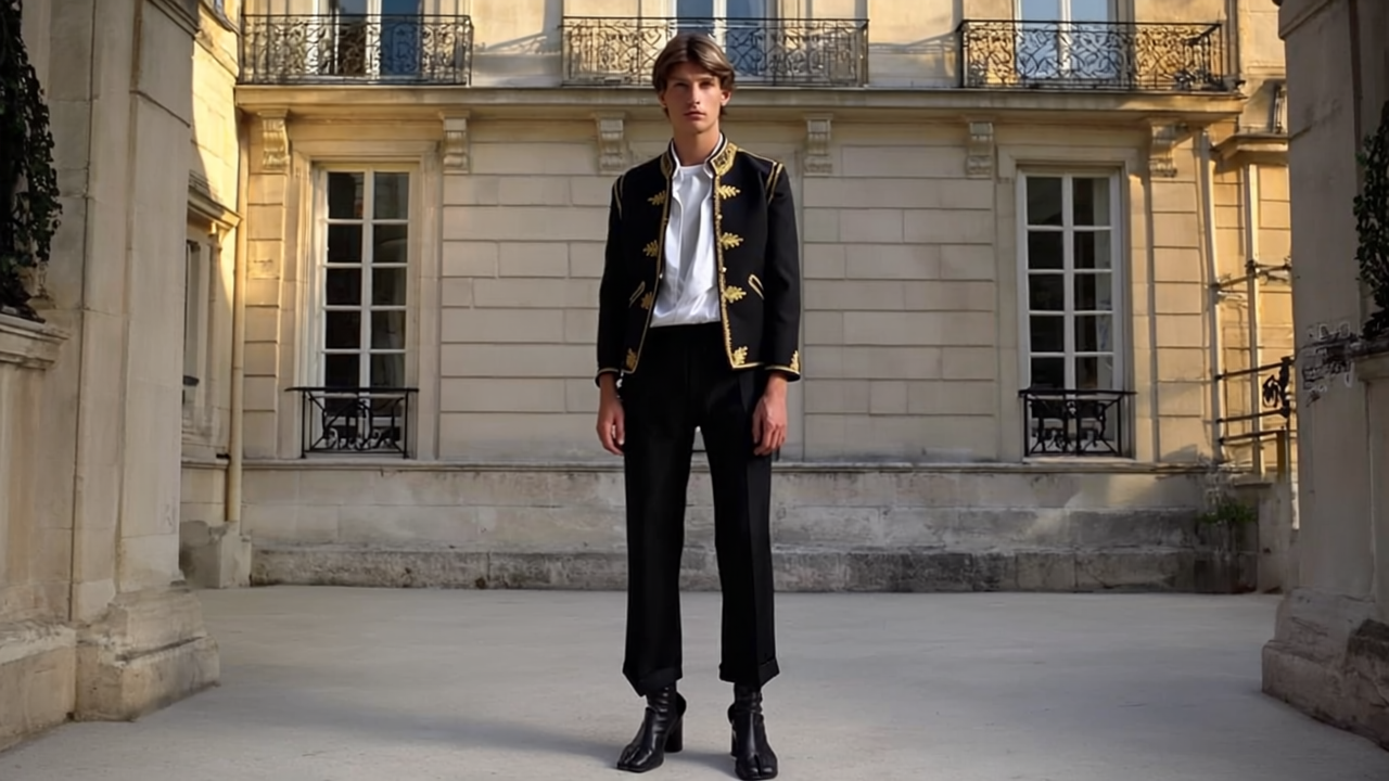 The Heritage Officer Jacket – Black Wool & Gold Embroidery