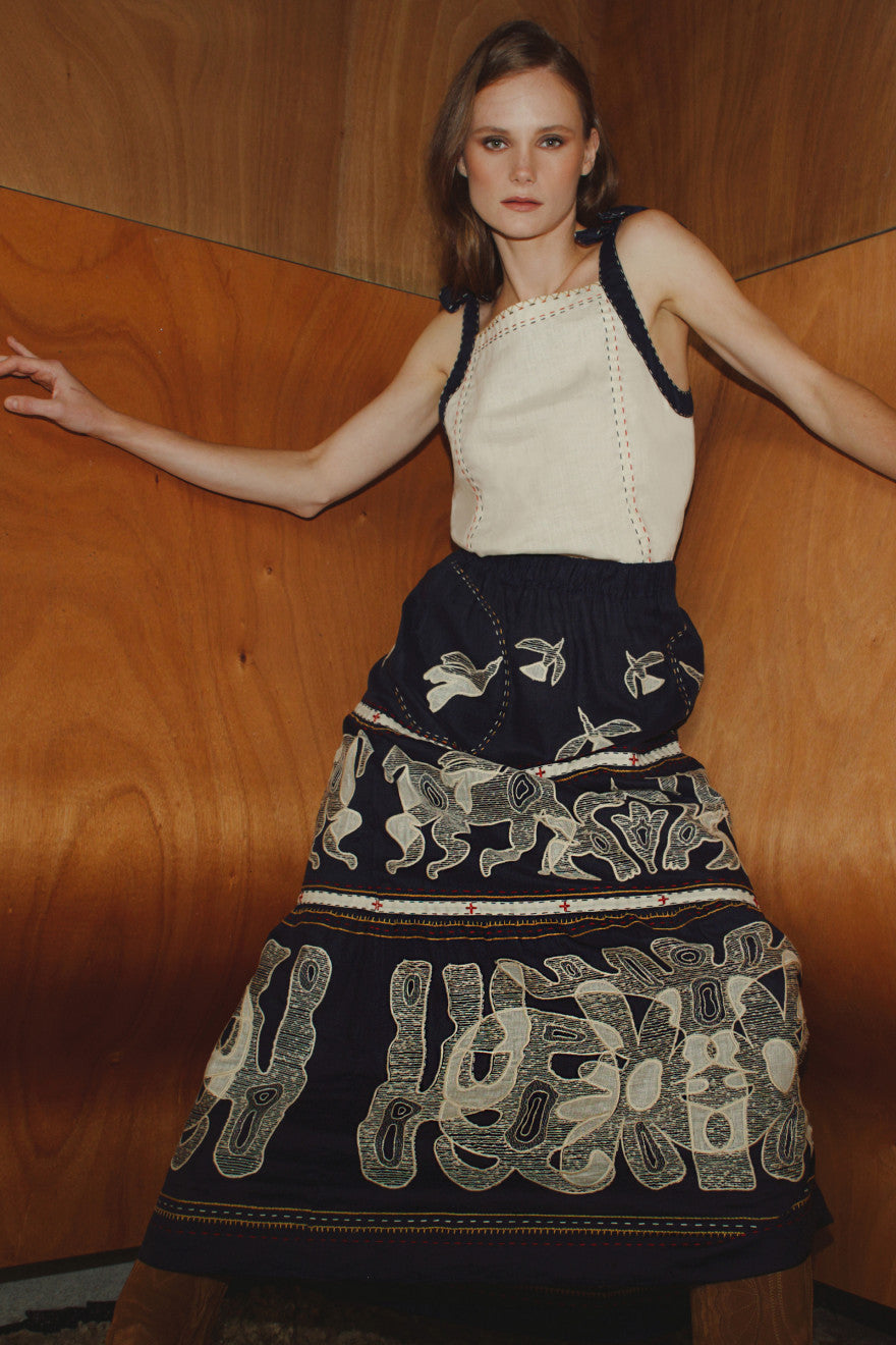 Animal Realm Embroidered Skirt