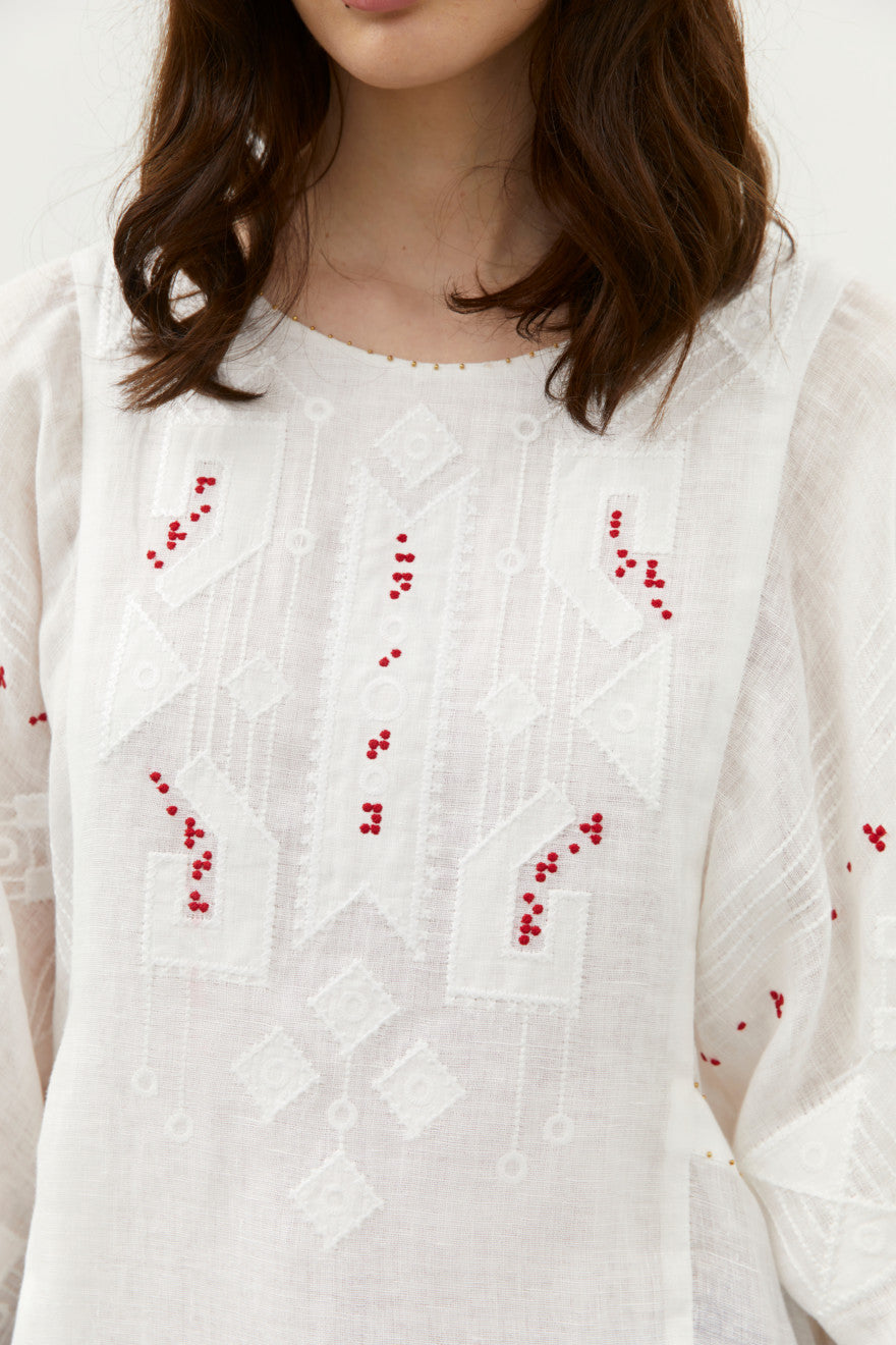 Bluza Brodata Braille Alba