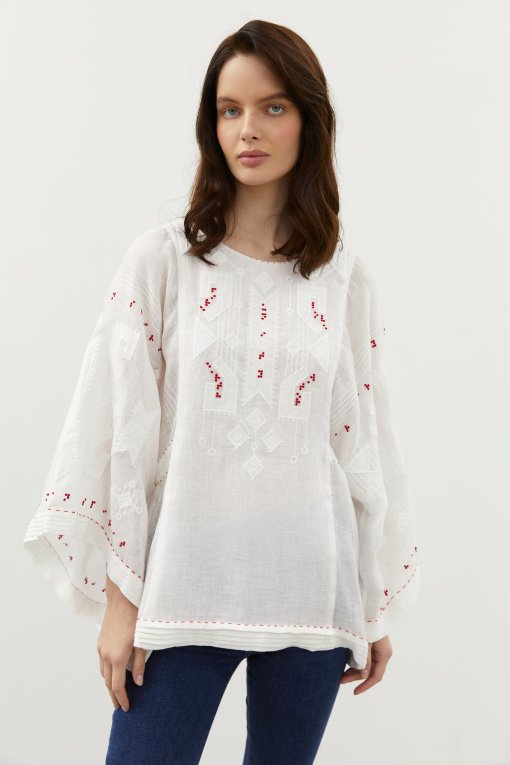 Bluza Brodata Braille Alba