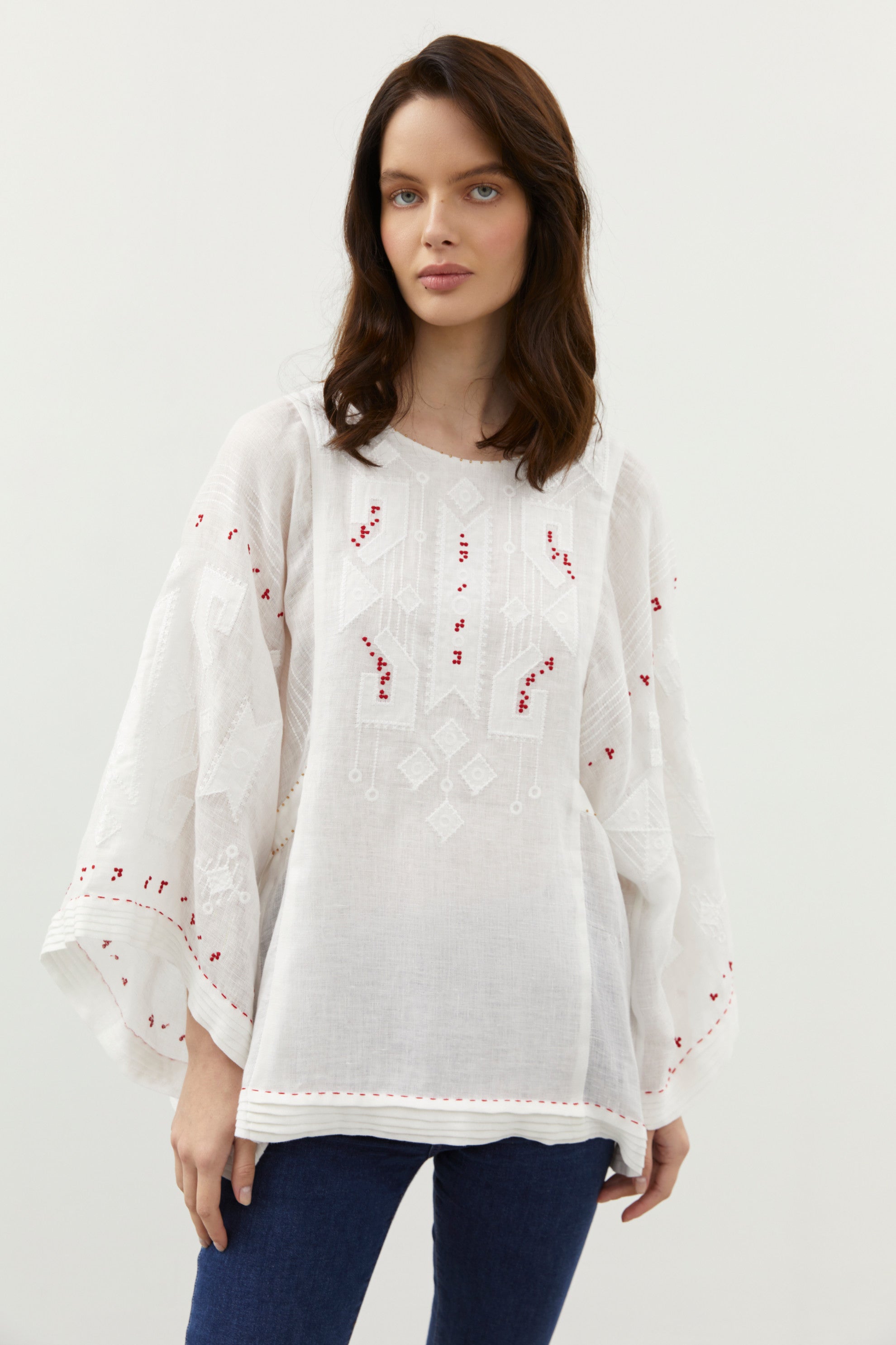 Bluza Brodata Braille Alba
