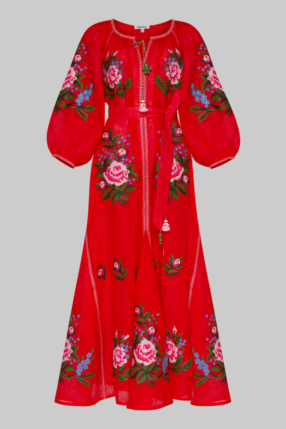 Hand-Embroidered Linen Dress – Evelyn