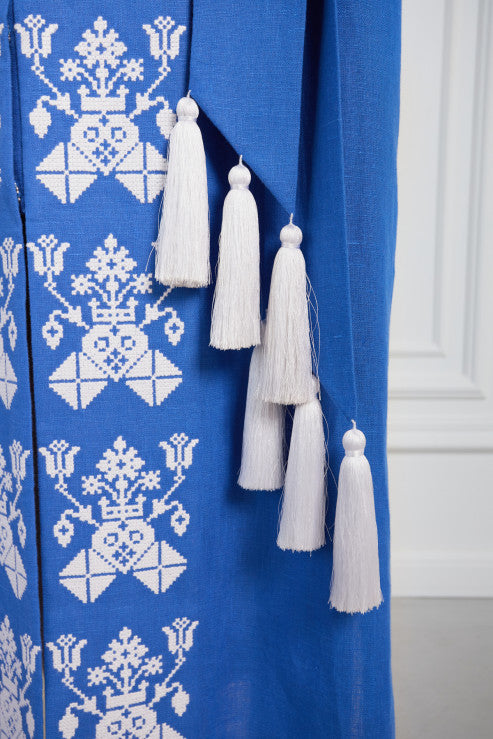 Morning Fog Embroidered Kimono style dress