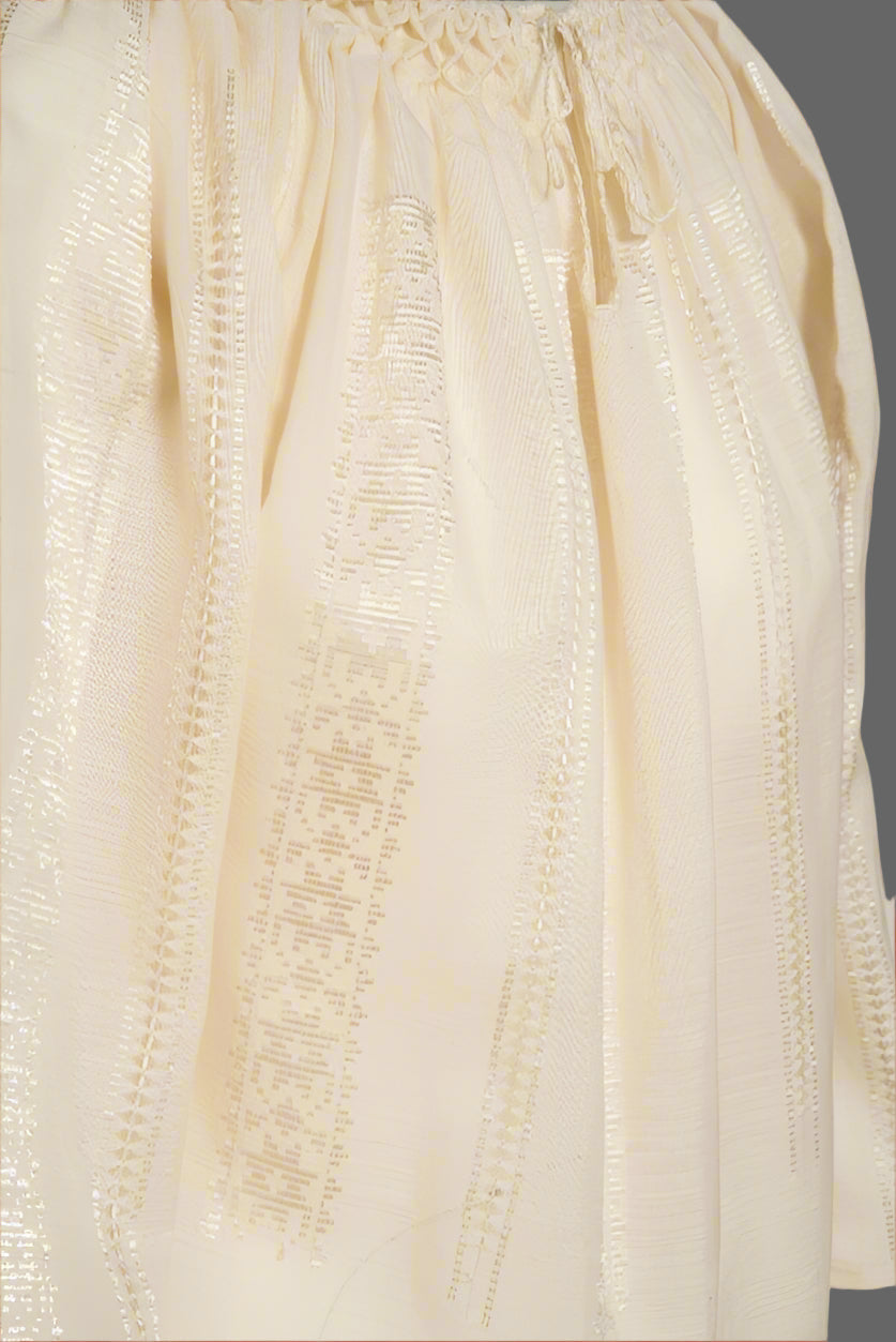 The Handwoven  Romanian Blouse in Ivory