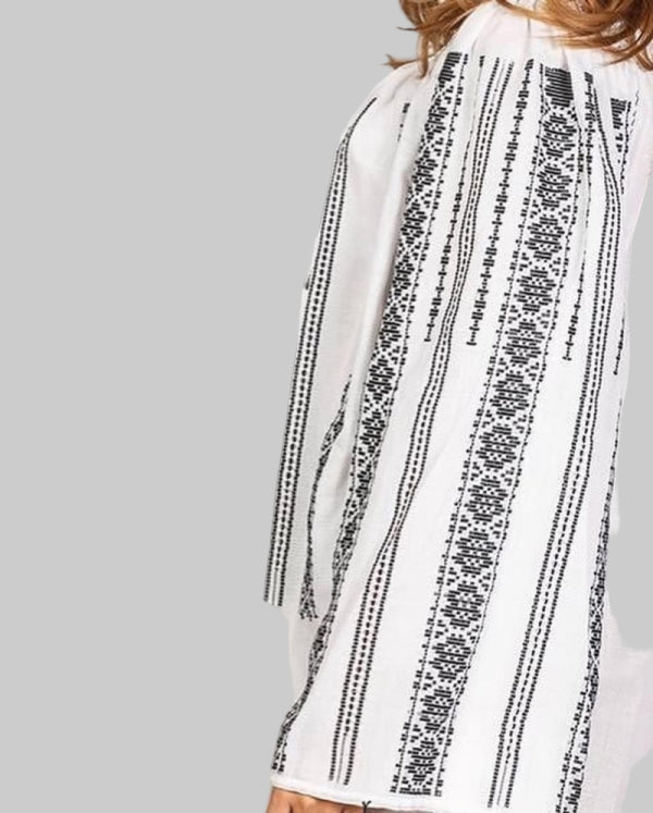 The Handwoven Romanian Blouse in Black Embroidery