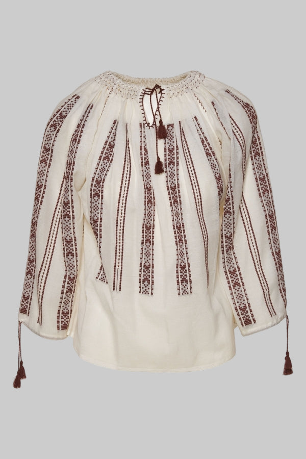 The Brown Embroidery Blouse