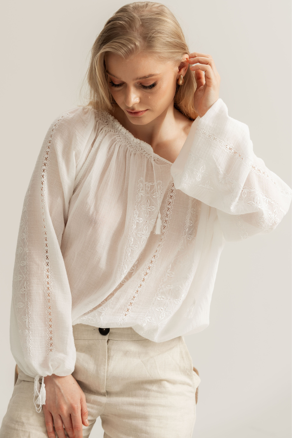 Alba Handcrafted Romanian Blouse