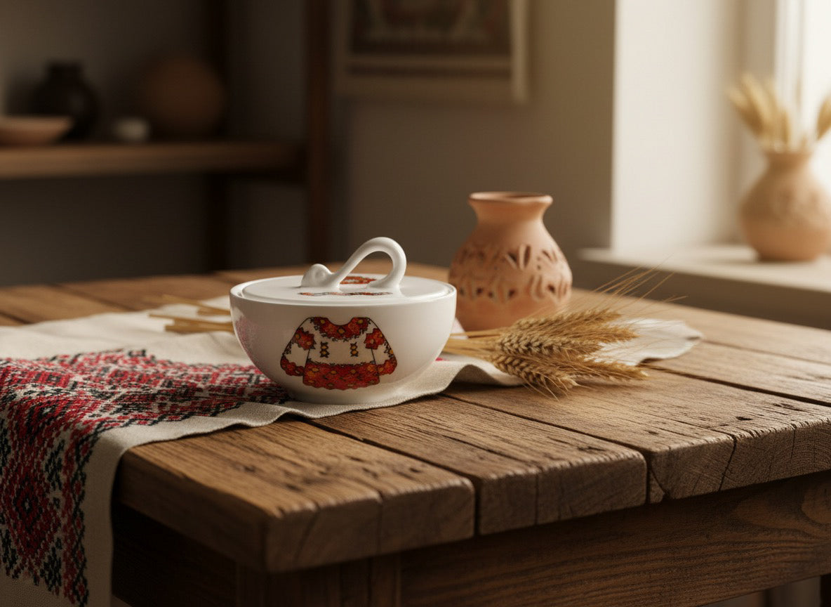 Romanian Costume Porcelain Bowl