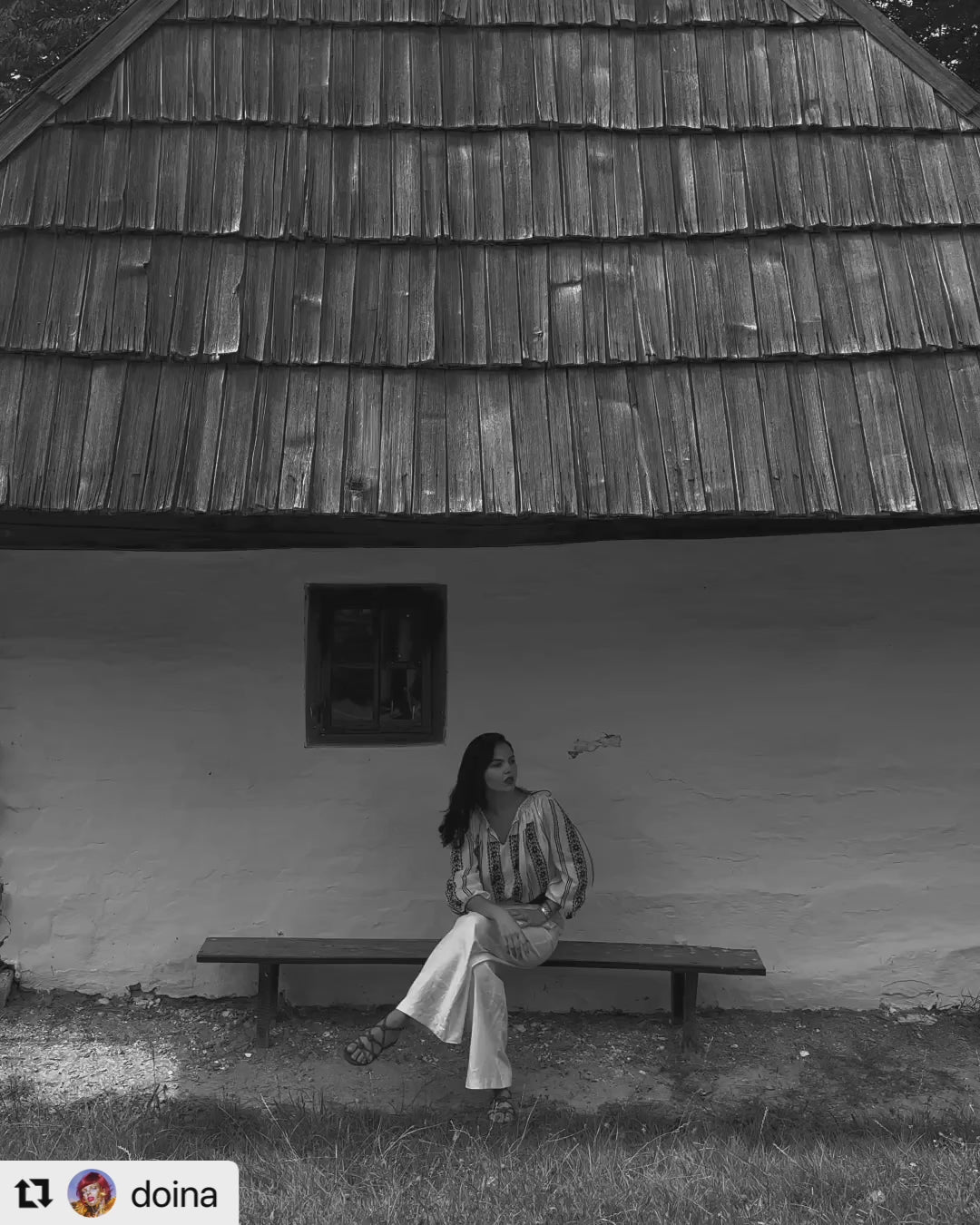 The Handwoven Romanian Blouse in Black Embroidery