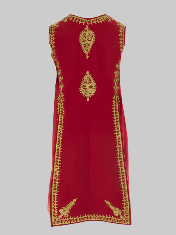 Handcrafted Artisan Wool & Cashmere Vest in Red no 5