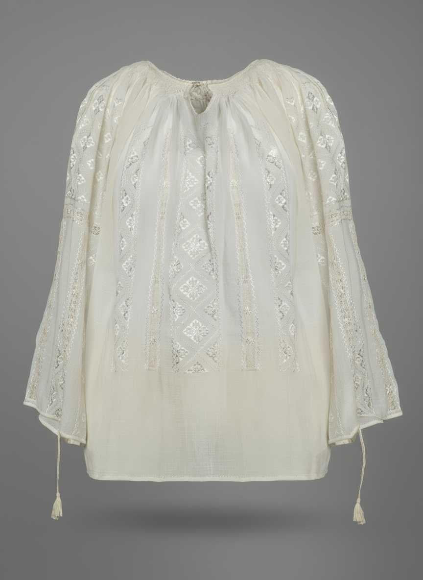 The Authentic Romanian Blouse in Yvoire Hand-Embroidered
