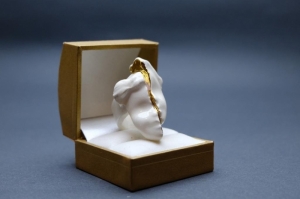 Blanche XXI ceramic ring plated with 24k gold 