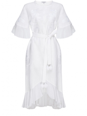 Daisy White Midi Dress Foberini