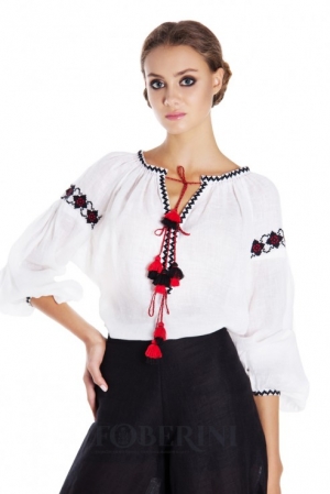 Bluza tip ie ucrainiana stilizata White Peony Foberini