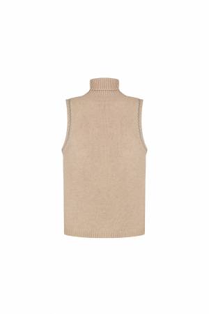 Hygge Bodywarmer in Natural Mongolia Cashmere