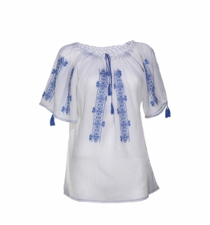 Romanian short sleeves artisan blouse