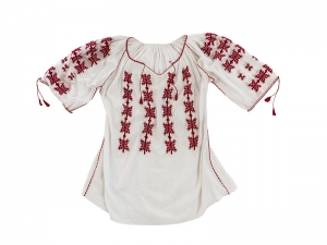 Vintage Peasant Red Embroidered Blouse