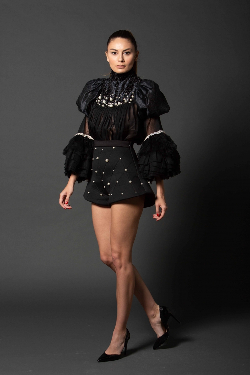 Black Pearl"Widow" Folk Blouse IE CLOTHING