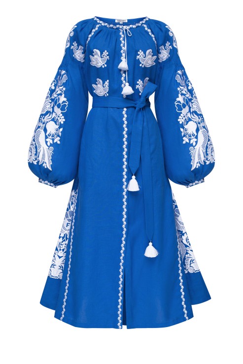  Blue Bird Folk embroidered dress 
