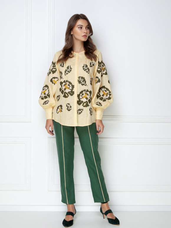 Bluza brodata“Camelia” blouseroumaine-shop imagine noua 2022