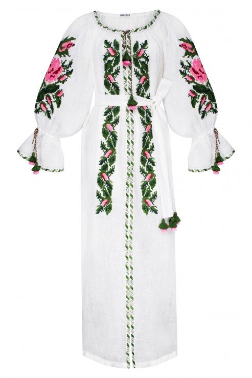 Claire Tunic Dress with Ukrainian Floral Embroidery