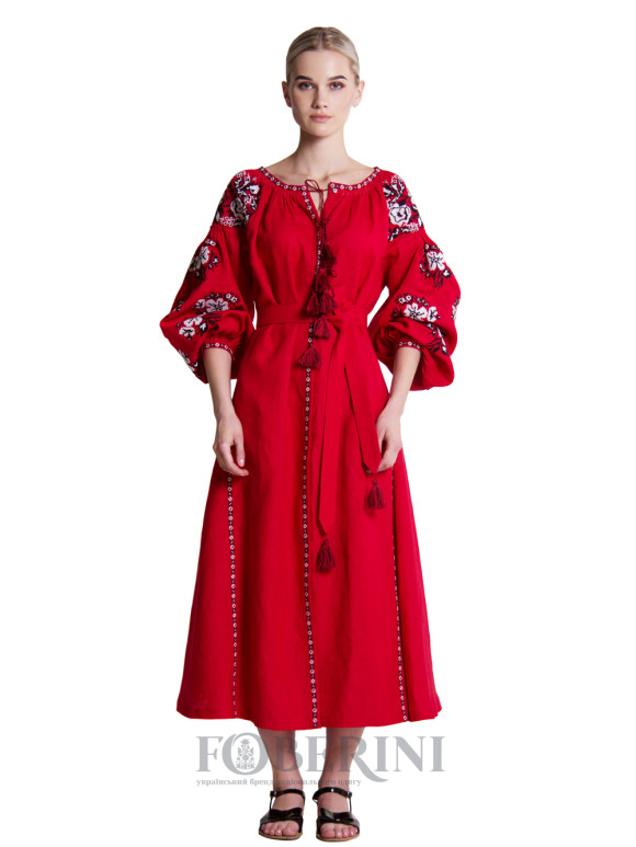 Embroidery dress “Flower garden” blouseroumaine-shop imagine noua 2022