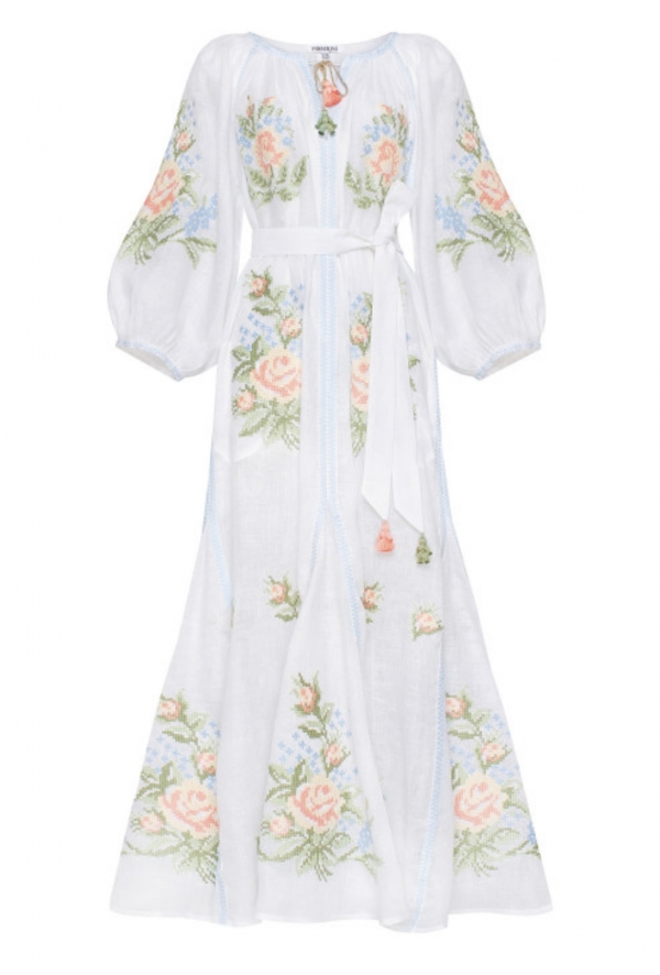 Evelyn Floral Embroidered  Dress