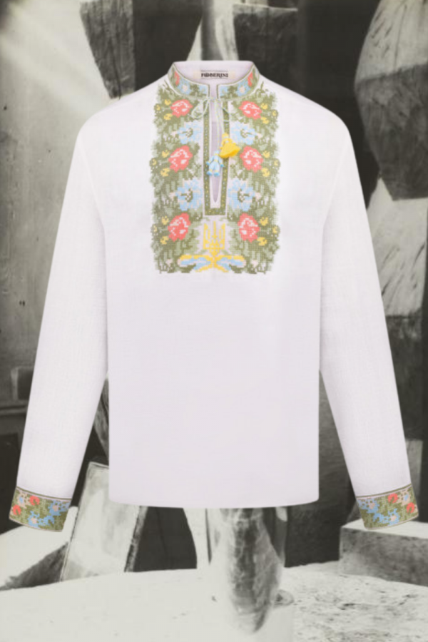 Floral Embroidered Men Shirt Trident