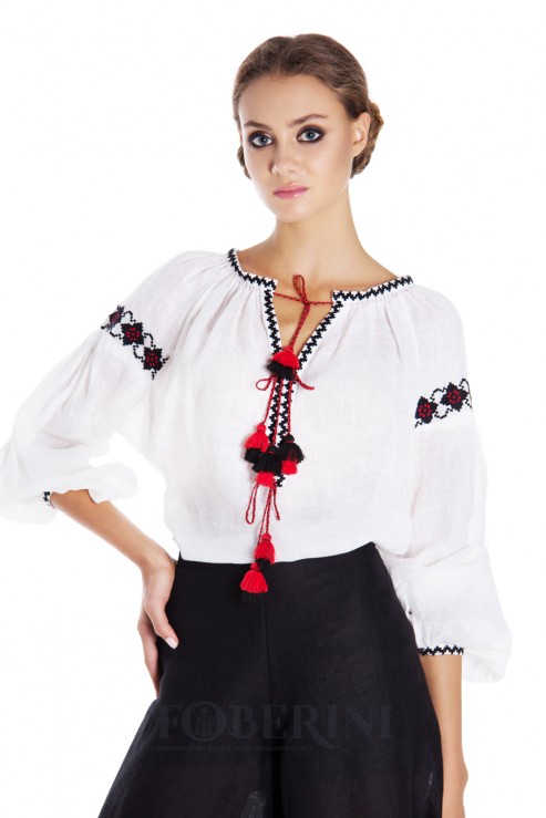 Bluza tip ie ucrainiana stilizata White Peony Foberini