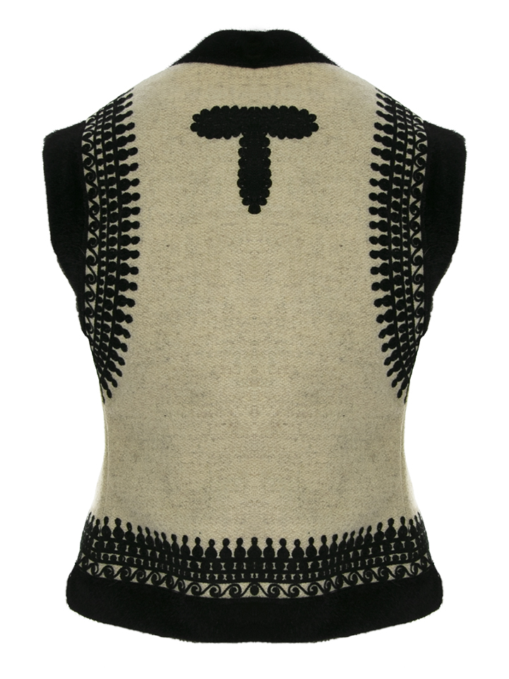 Vesta romaneasca autentica lana si casmir cusuta manual model 01