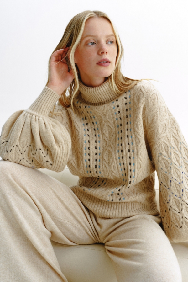 Hygge Boho Jumper in Natural Beige