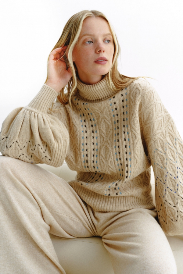 Hygge Boho Jumper in Natural Beige