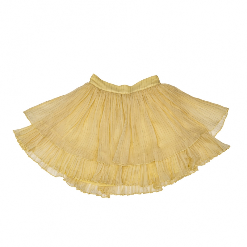 Under Flirty Yellow Silk Alinka Mini Skirt