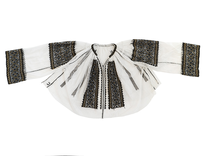 Vintage Romanian Peasant blouse on tulle